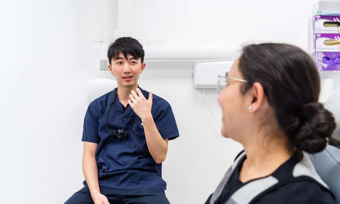 dentist with patient at chelsea heights dentist